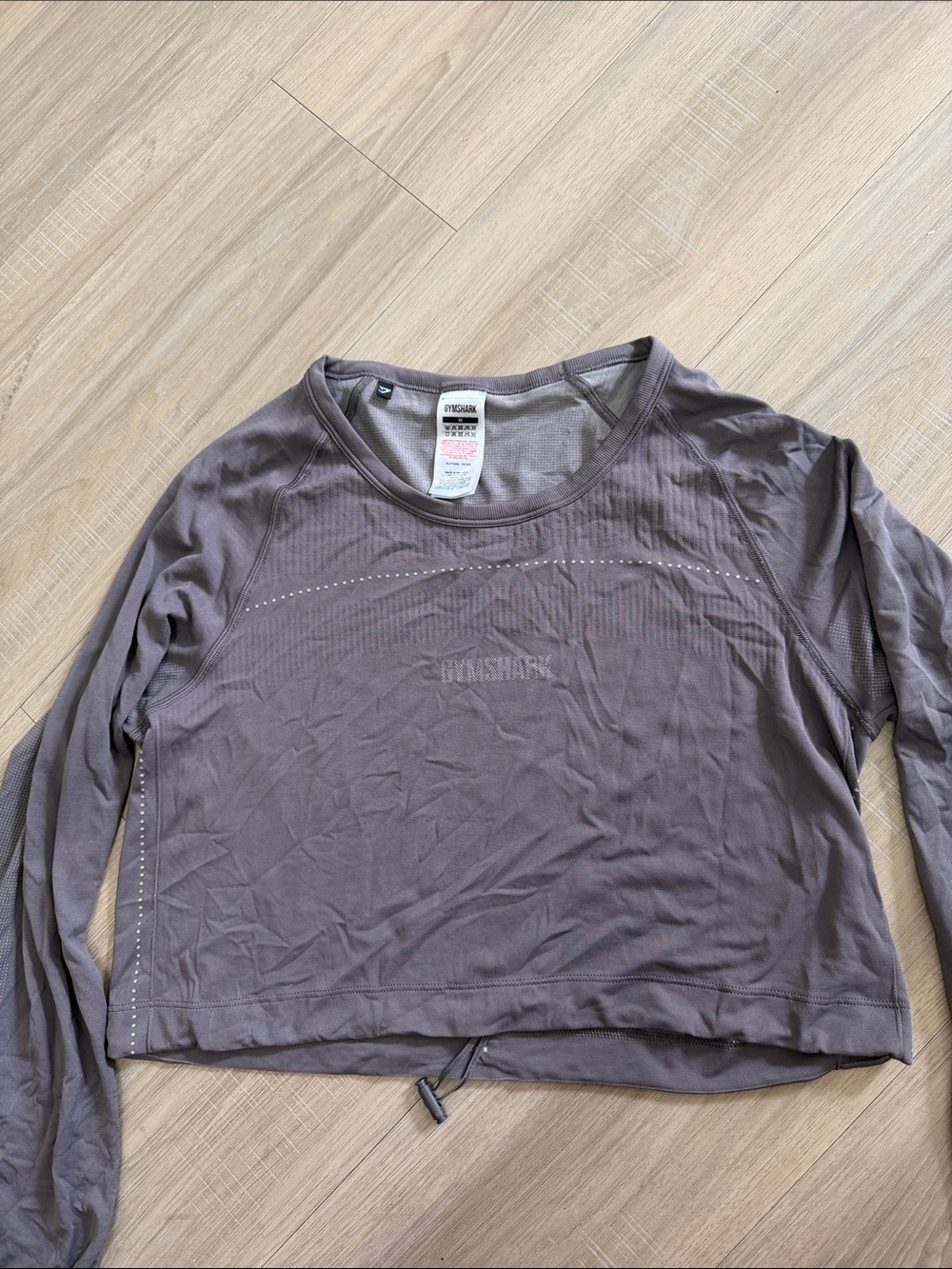Gymshark Long Sleeve Cropped Top - Taupe Gray
